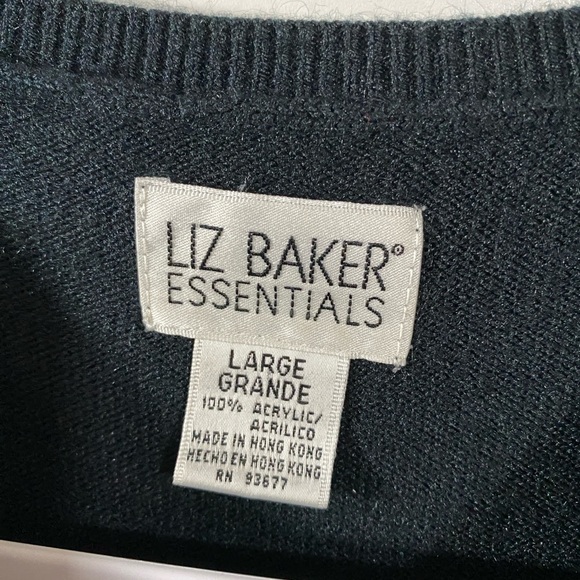 Vintage Liz Baker Short Sleeve Sweater in Black Size Large - Picture 6 of 8